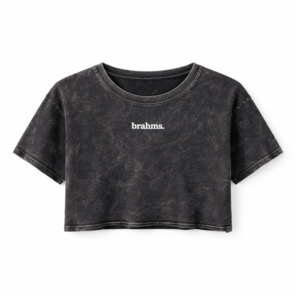 Crop Top Brahms Negra Acid Wash — Mujer